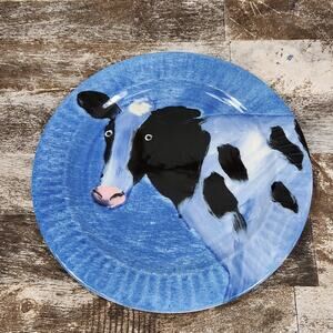 Anthropologie Holly Frean The Farm Cow Plate #5 8.5 Farmhouse Country Folk Art